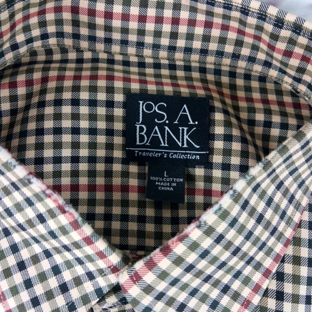 Jos A Bank Traveler's Collection Multicolor Check Men's Long Sleeve Shirt Size L - Picture 13 of 13